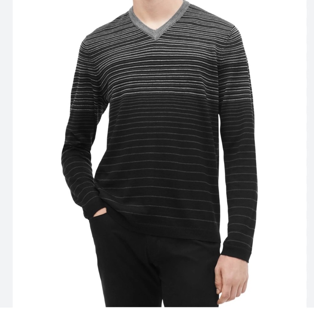 NEW Calvin Klein Mens Ombre Stripe Pullover Sweater